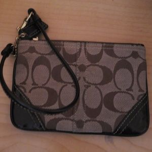 Authentic Coach brown wristlet